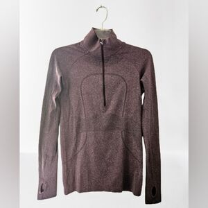 Lululemon Run Swiftly Tech 1/4 Zip Purple Long Sleeve with Thumbholes-Size 8